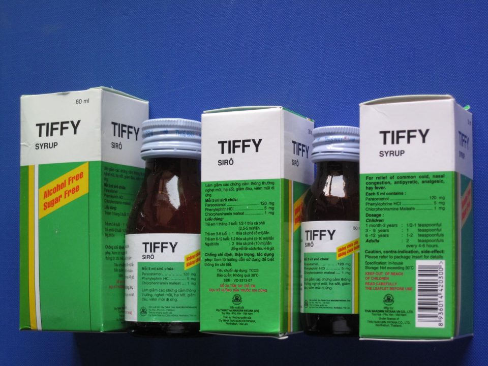 Thông báo: Sirô Tiffy chống chỉ định cho trẻ em dưới 3 tuổi vì thành phần phenylephrine