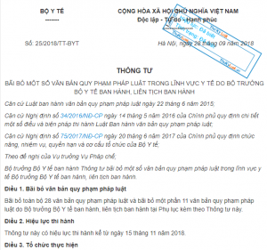 CHÚ Ý: 8 văn bản pháp luật dược sẽ hết hiệu lực từ 15/11/2018